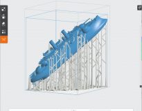 modélisation impression 3D avec structure de maintien